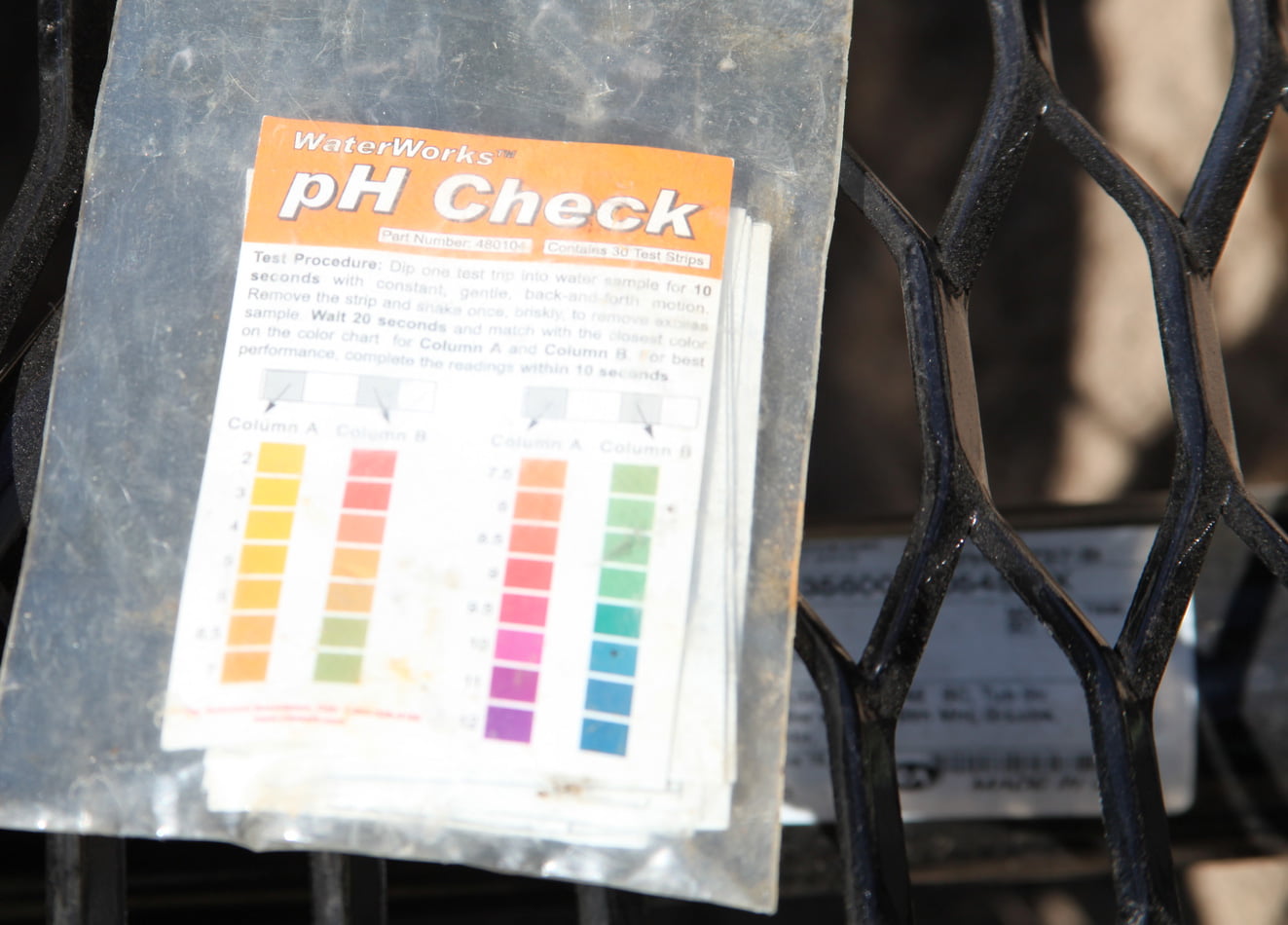 Water PH level testing kit