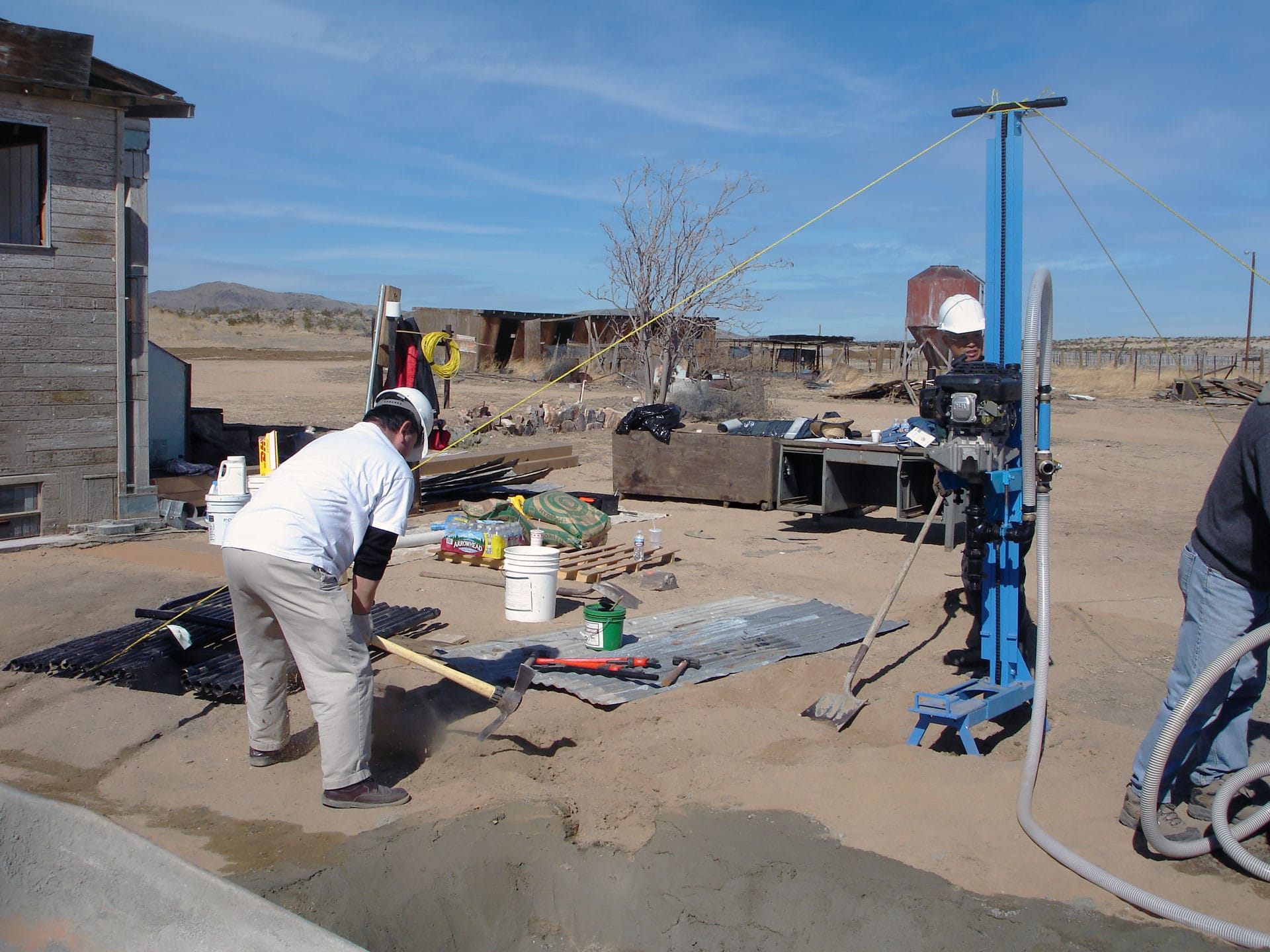 Small well drill digging water well
